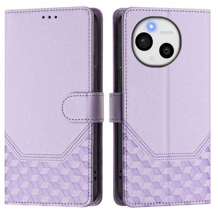 For Sharp Aquos Sense10 Honeycomb Embossing RFID Leather Phone Case