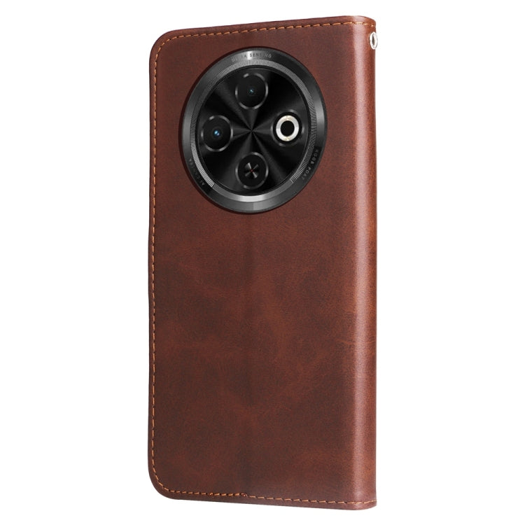 For Tecno Spark 30C Fashion Calf Texture Zipper Leather Phone Case
