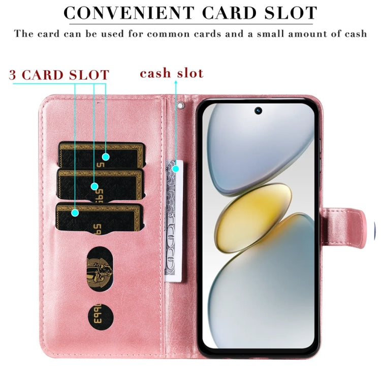 For Tecno Spark Go 1 / Pop 9 / Spark Go 2025 Fashion Calf Texture Zipper Leather Phone Case