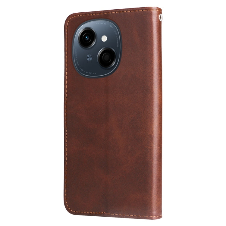 For Tecno Spark Go 1 / Pop 9 / Spark Go 2025 Fashion Calf Texture Zipper Leather Phone Case