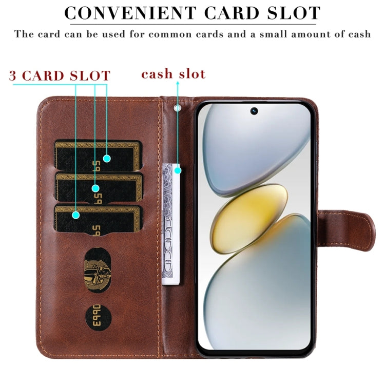For Tecno Spark Go 1 / Pop 9 / Spark Go 2025 Fashion Calf Texture Zipper Leather Phone Case