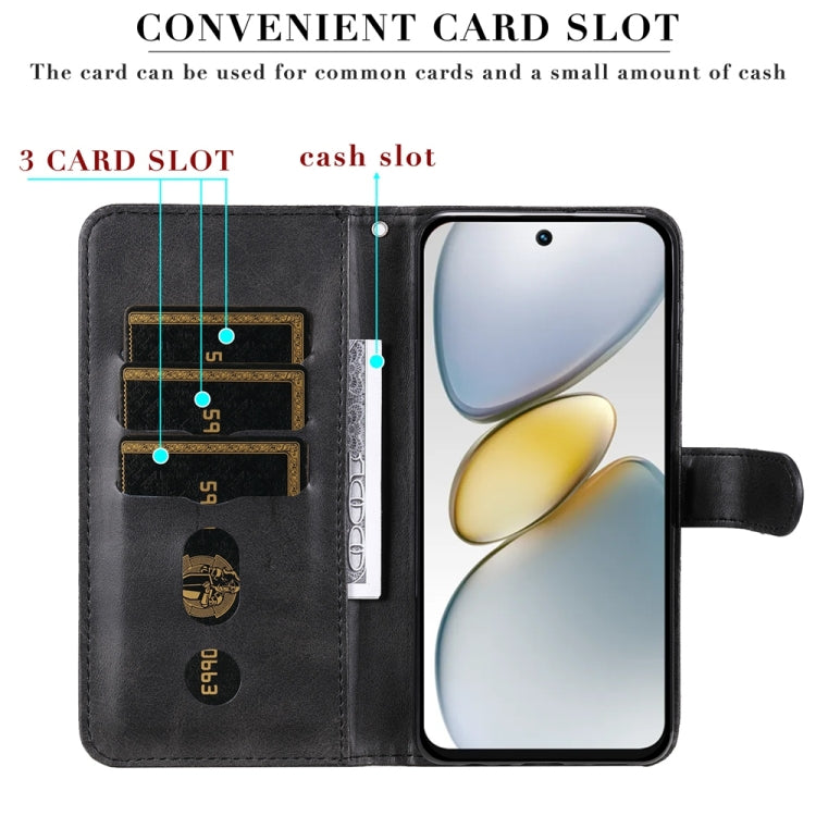 For Tecno Spark Go 1 / Pop 9 / Spark Go 2025 Fashion Calf Texture Zipper Leather Phone Case
