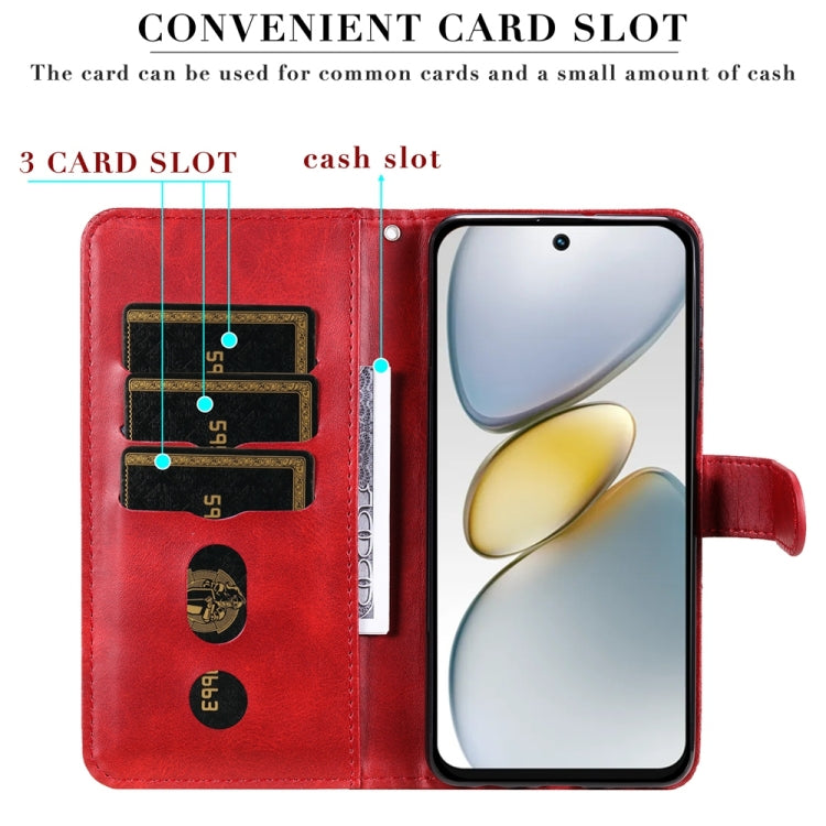 For Tecno Spark Go 1 / Pop 9 / Spark Go 2025 Fashion Calf Texture Zipper Leather Phone Case