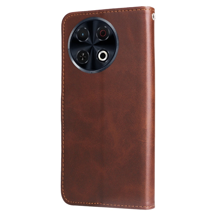 For Tecno Spark 30 Pro 4G Fashion Calf Texture Zipper Leather Phone Case