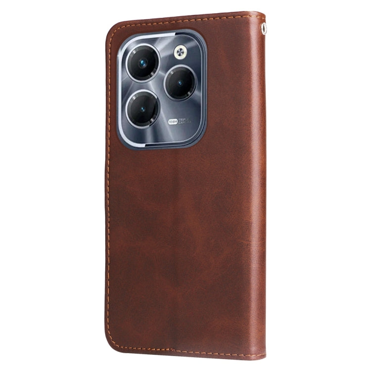 For Infinix Hot 40 / Hot 40 Pro Fashion Calf Texture Zipper Leather Phone Case