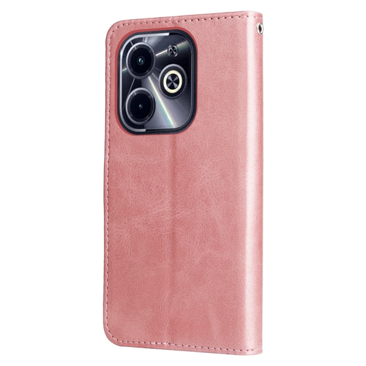 For Infinix Hot 40i Fashion Calf Texture Zipper Leather Phone Case