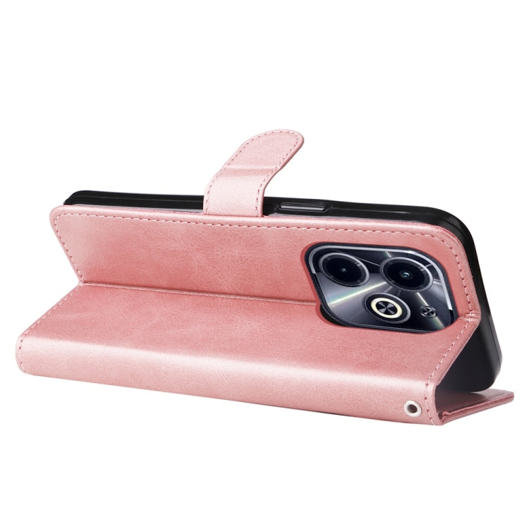 For Infinix Hot 40i Fashion Calf Texture Zipper Leather Phone Case