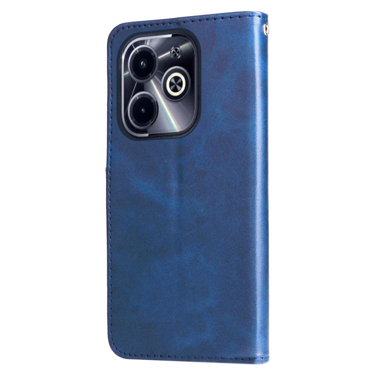 For Infinix Hot 40i Fashion Calf Texture Zipper Leather Phone Case