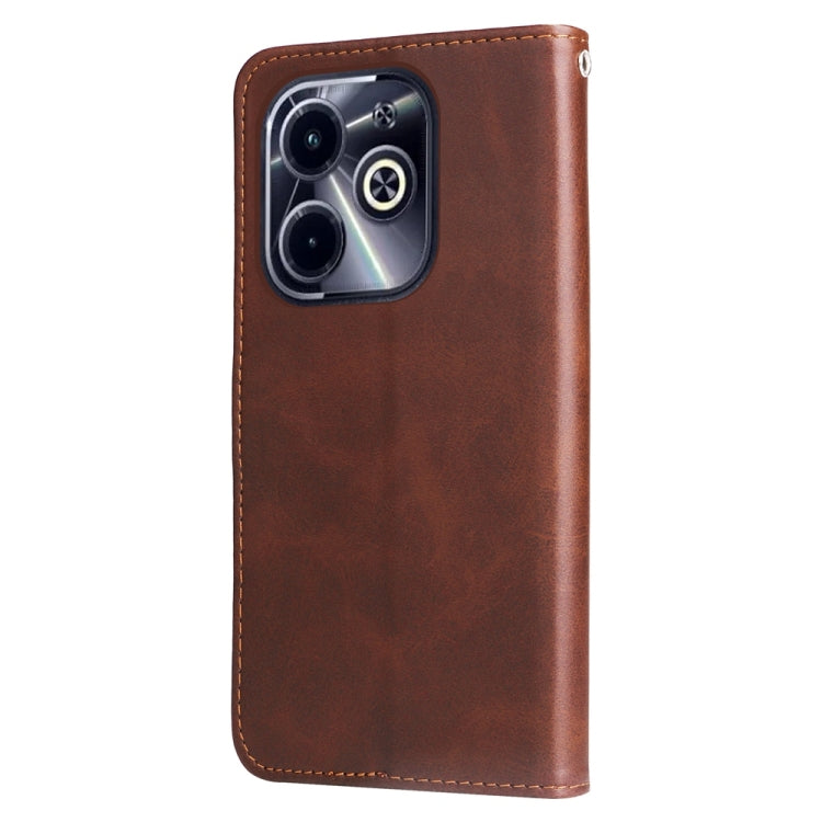For Infinix Hot 40i Fashion Calf Texture Zipper Leather Phone Case