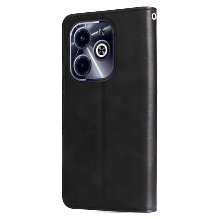 For Infinix Hot 40i Fashion Calf Texture Zipper Leather Phone Case
