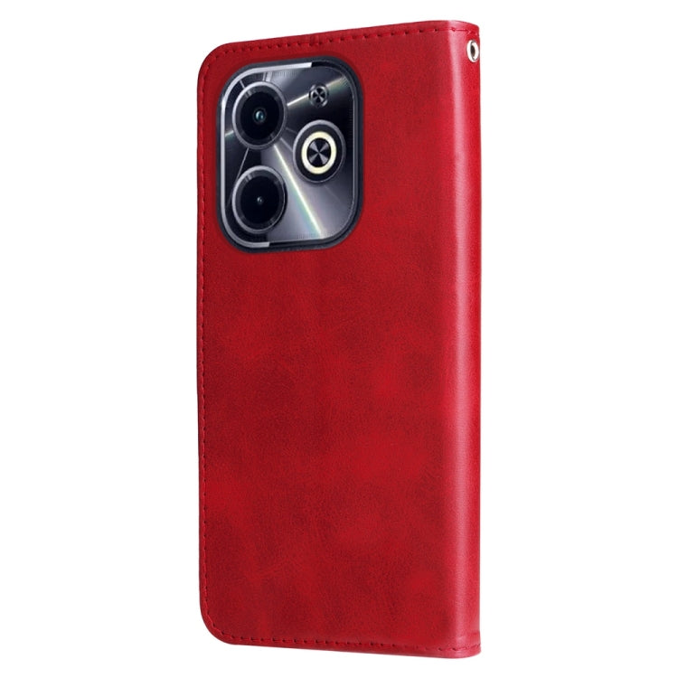 For Infinix Hot 40i Fashion Calf Texture Zipper Leather Phone Case