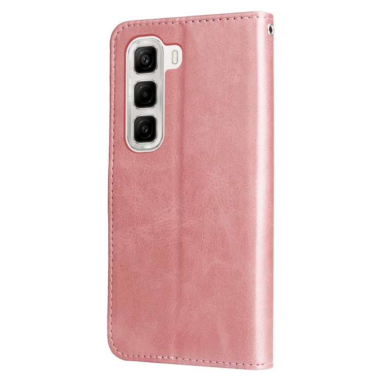For Infinix Hot 50 4G Fashion Calf Texture Zipper Leather Phone Case