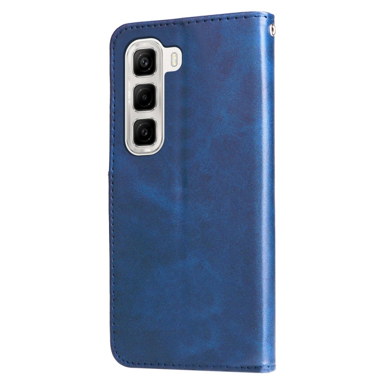 For Infinix Hot 50 4G Fashion Calf Texture Zipper Leather Phone Case