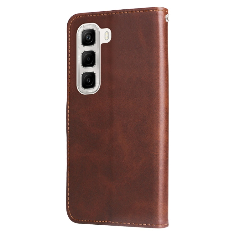 For Infinix Hot 50 4G Fashion Calf Texture Zipper Leather Phone Case
