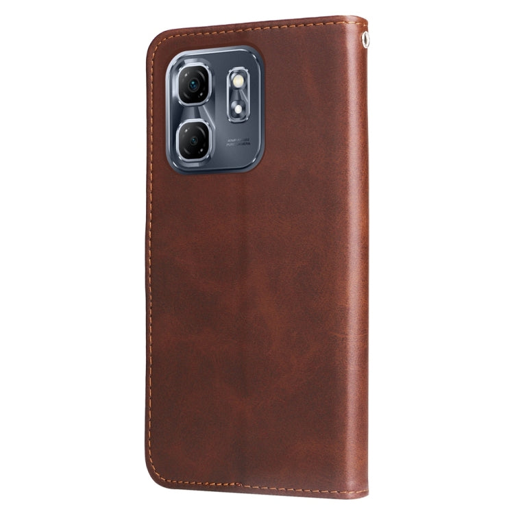 For Infinix Hot 50i / Smart 9 Fashion Calf Texture Zipper Leather Phone Case