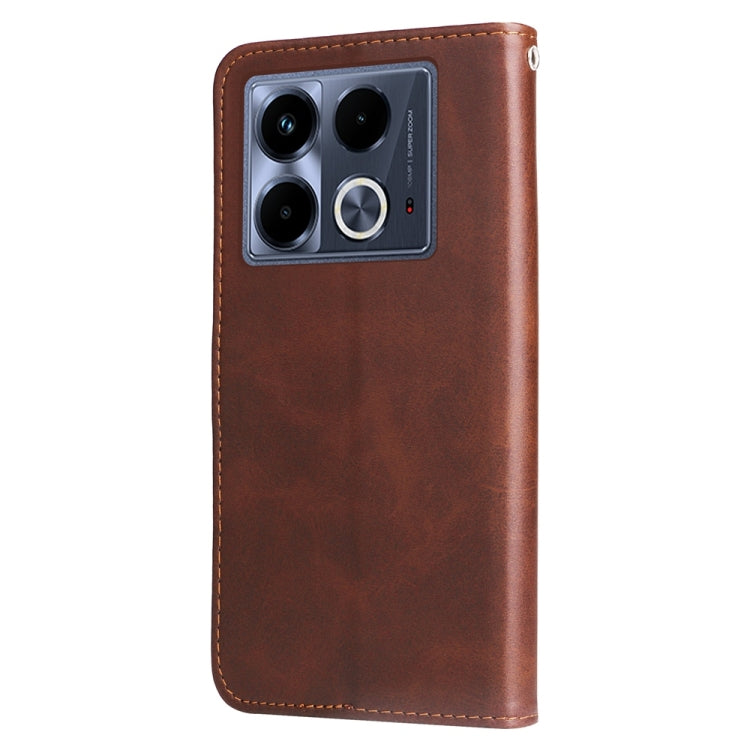 For Infinix Note 40 4G Fashion Calf Texture Zipper Leather Phone Case