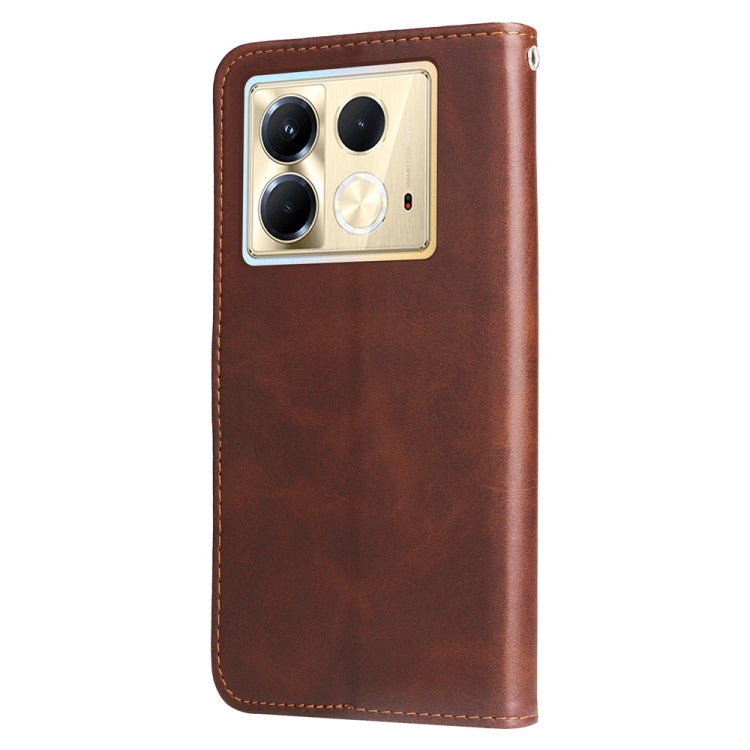For Infinix Note 40 5G Fashion Calf Texture Zipper Leather Phone Case