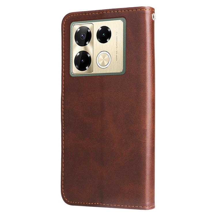 For Infinix Note 40 Pro 4G / 5G / Note 40 Pro+ Fashion Calf Texture Zipper Leather Phone Case