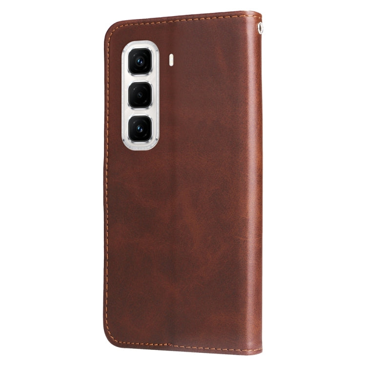 For Infinix Hot 50 Pro+ 4G Fashion Calf Texture Zipper Leather Phone Case