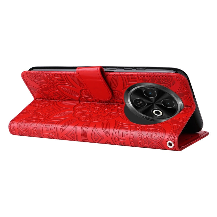 For Tecno Spark 30C Embossed Sunflower Leather Phone Case