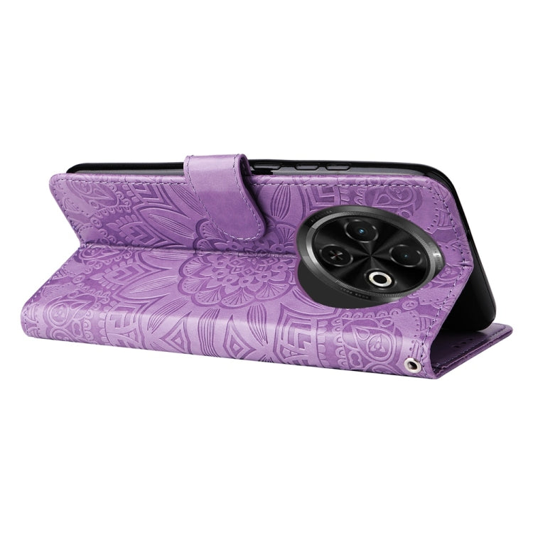 For Tecno Spark 30C Embossed Sunflower Leather Phone Case