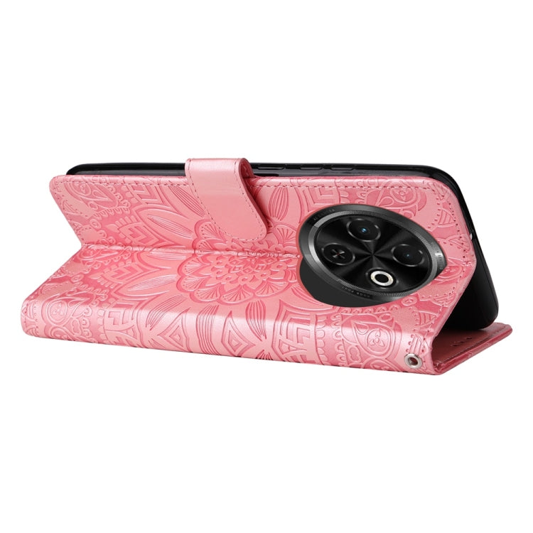 For Tecno Spark 30C Embossed Sunflower Leather Phone Case