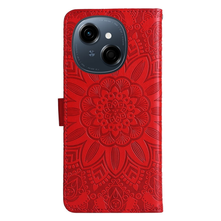 For Tecno Spark Go 1 / Pop 9 / Spark Go 2025 Embossed Sunflower Leather Phone Case