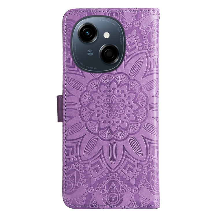 For Tecno Spark Go 1 / Pop 9 / Spark Go 2025 Embossed Sunflower Leather Phone Case