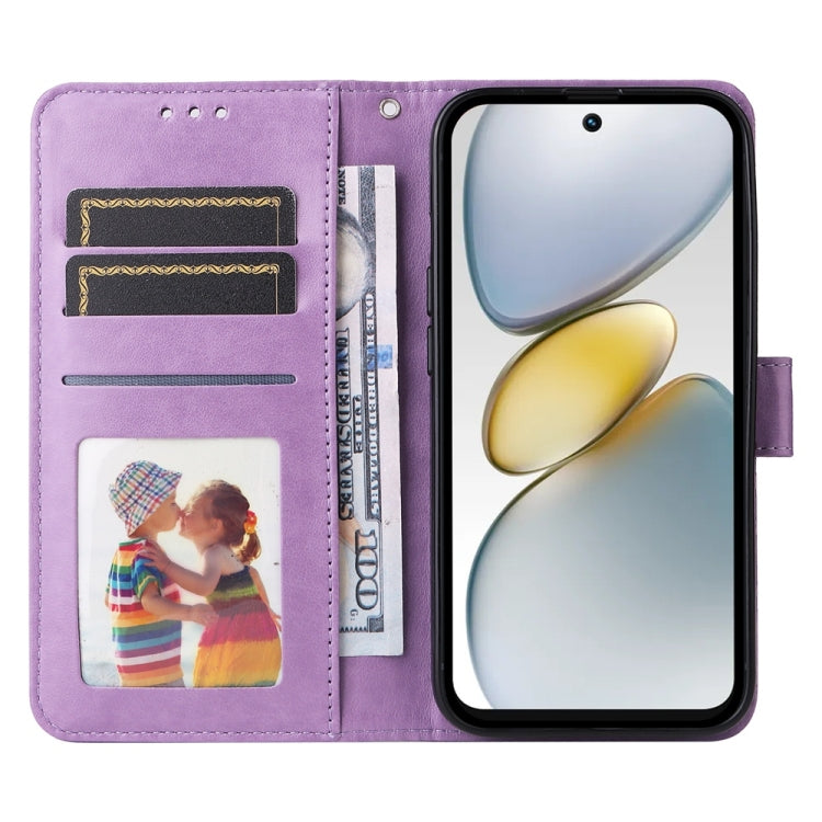 For Tecno Spark Go 1 / Pop 9 / Spark Go 2025 Embossed Sunflower Leather Phone Case
