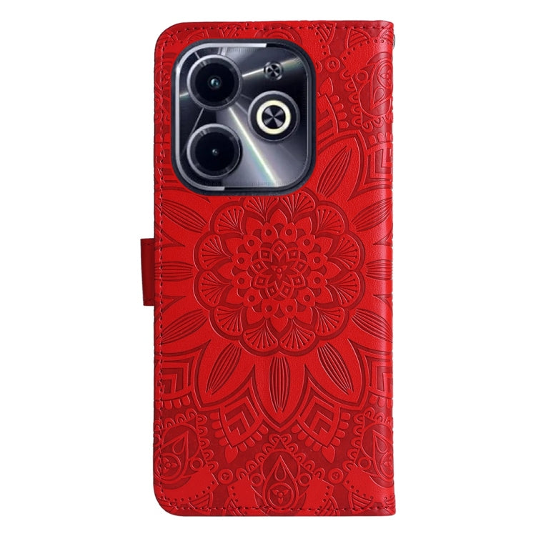 For Infinix Hot 40i Embossed Sunflower Leather Phone Case