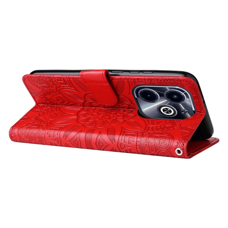 For Infinix Hot 40i Embossed Sunflower Leather Phone Case