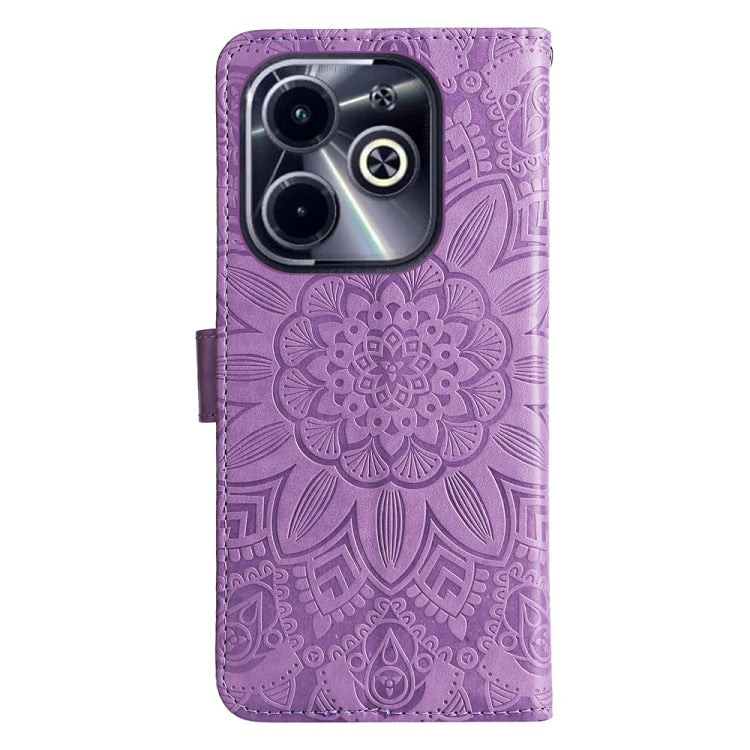 For Infinix Hot 40i Embossed Sunflower Leather Phone Case