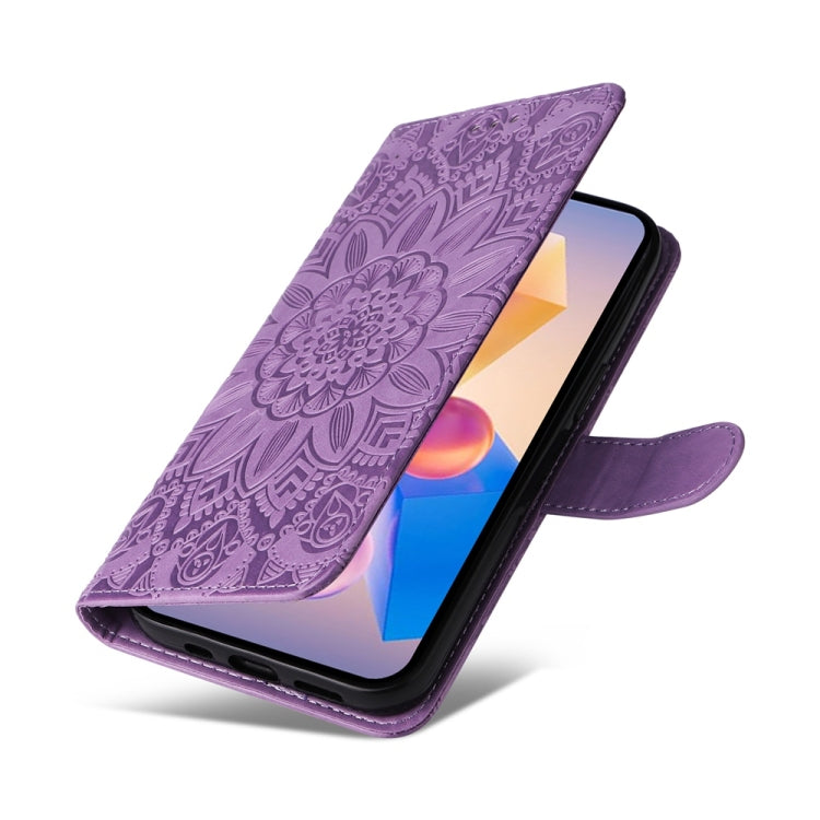 For Infinix Hot 40i Embossed Sunflower Leather Phone Case