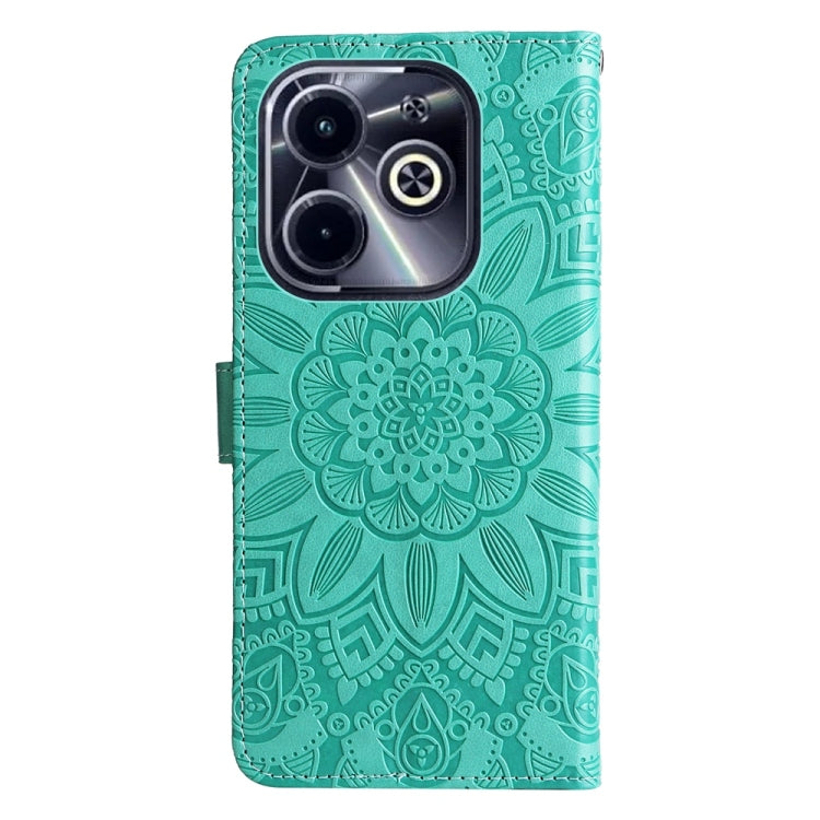 For Infinix Hot 40i Embossed Sunflower Leather Phone Case