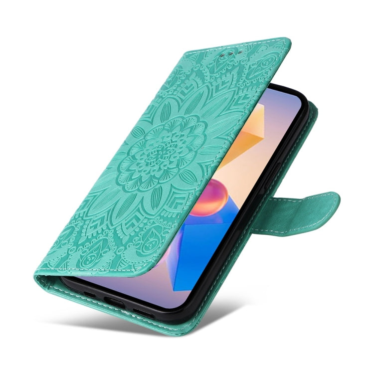 For Infinix Hot 40i Embossed Sunflower Leather Phone Case