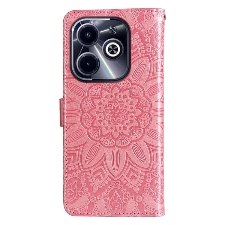 For Infinix Hot 40i Embossed Sunflower Leather Phone Case