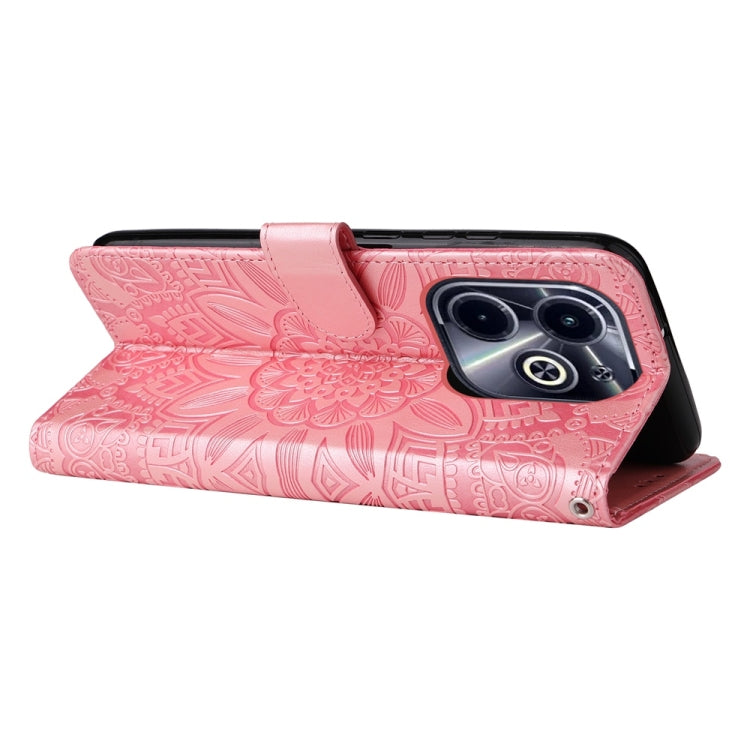 For Infinix Hot 40i Embossed Sunflower Leather Phone Case