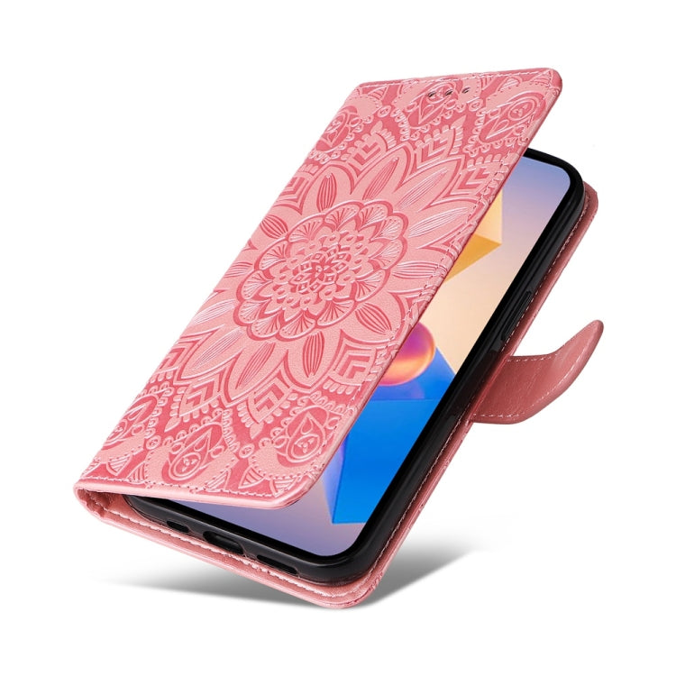 For Infinix Hot 40i Embossed Sunflower Leather Phone Case