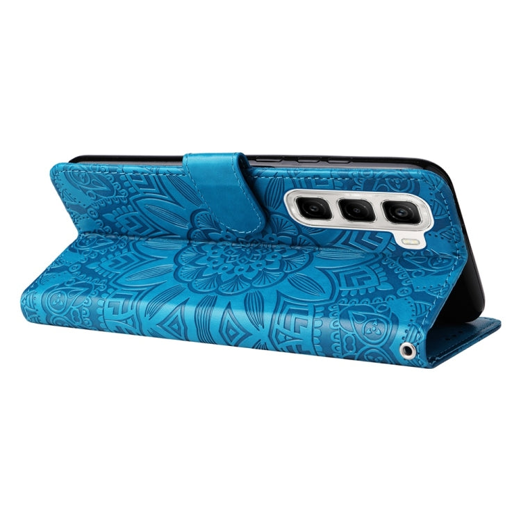 For Infinix Hot 50 4G Embossed Sunflower Leather Phone Case