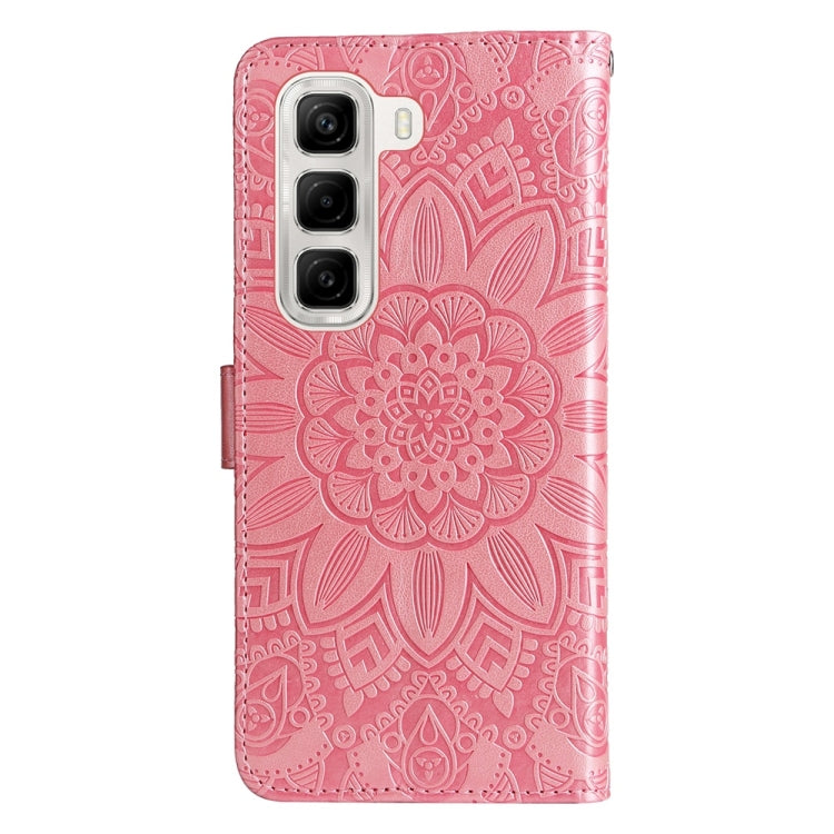 For Infinix Hot 50 4G Embossed Sunflower Leather Phone Case