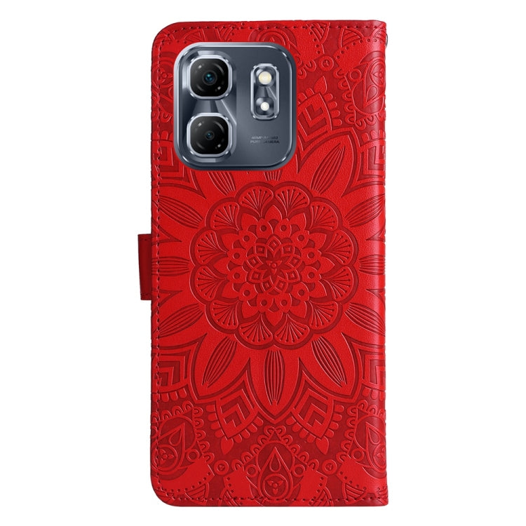For Infinix Hot 50i / Smart 9 Embossed Sunflower Leather Phone Case