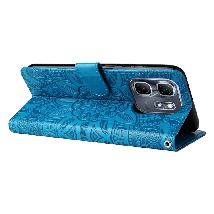 For Infinix Hot 50i / Smart 9 Embossed Sunflower Leather Phone Case