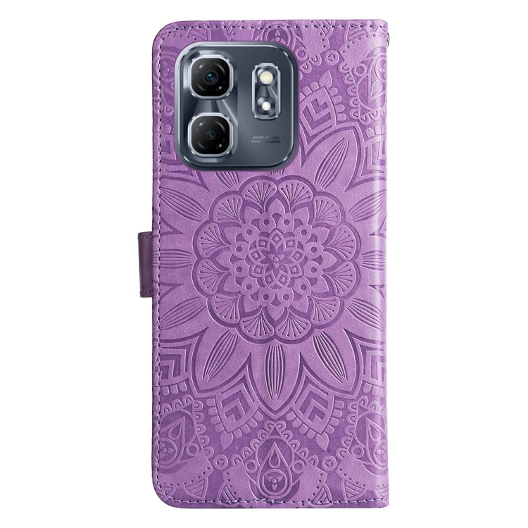 For Infinix Hot 50i / Smart 9 Embossed Sunflower Leather Phone Case