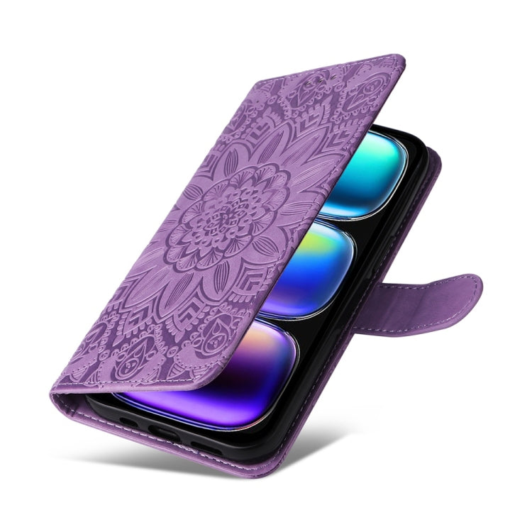 For Infinix Hot 50i / Smart 9 Embossed Sunflower Leather Phone Case