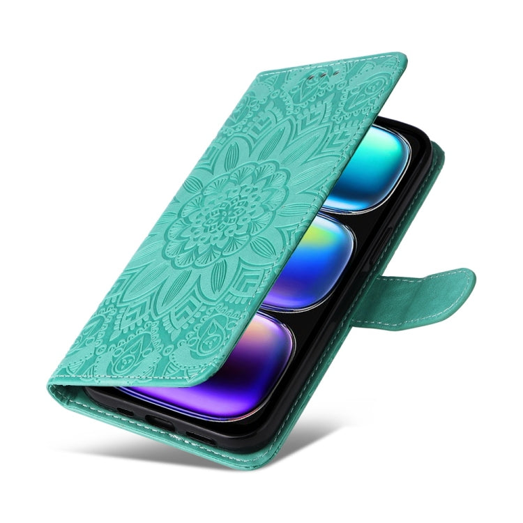 For Infinix Hot 50i / Smart 9 Embossed Sunflower Leather Phone Case