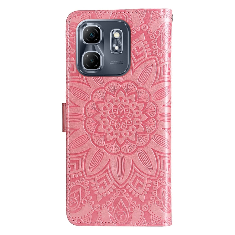 For Infinix Hot 50i / Smart 9 Embossed Sunflower Leather Phone Case