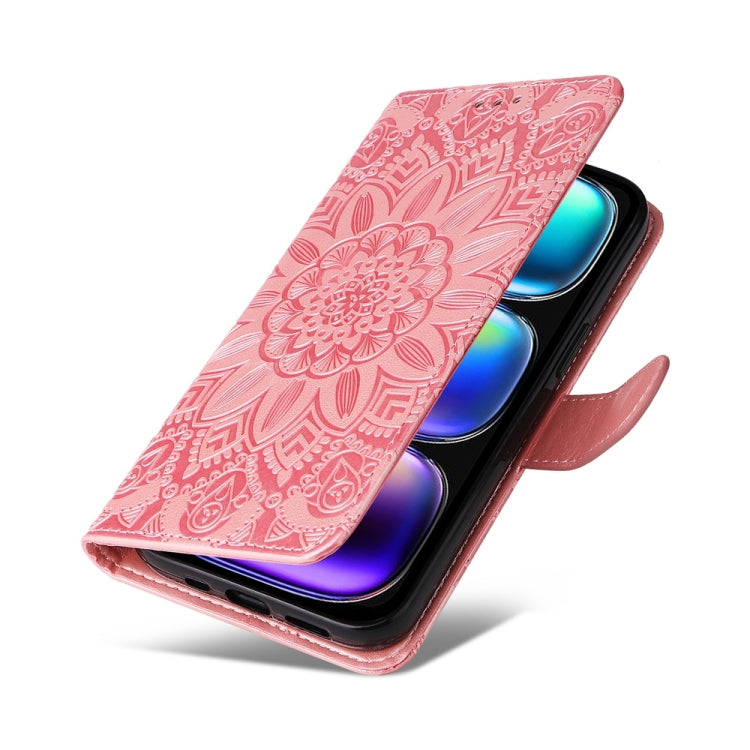 For Infinix Hot 50i / Smart 9 Embossed Sunflower Leather Phone Case