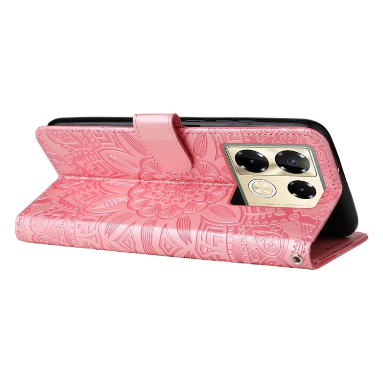 For Infinix Note 40 Pro 4G / 5G / Note 40 Pro+ Embossed Sunflower Leather Phone Case