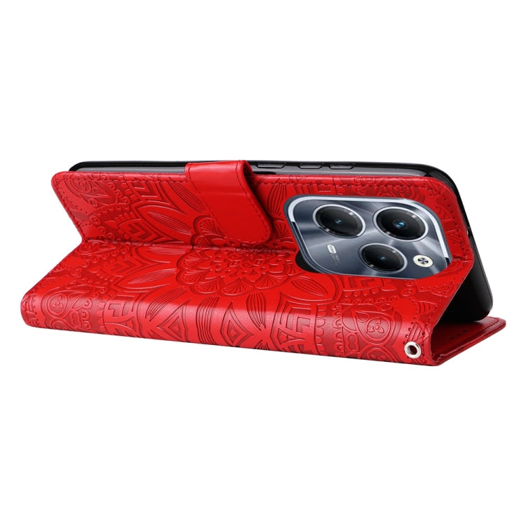 For Infinix Hot 40 / Hot 40 Pro Embossed Sunflower Leather Phone Case