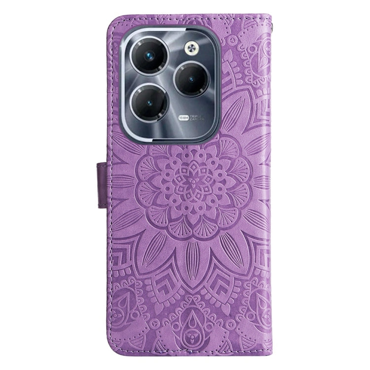 For Infinix Hot 40 / Hot 40 Pro Embossed Sunflower Leather Phone Case